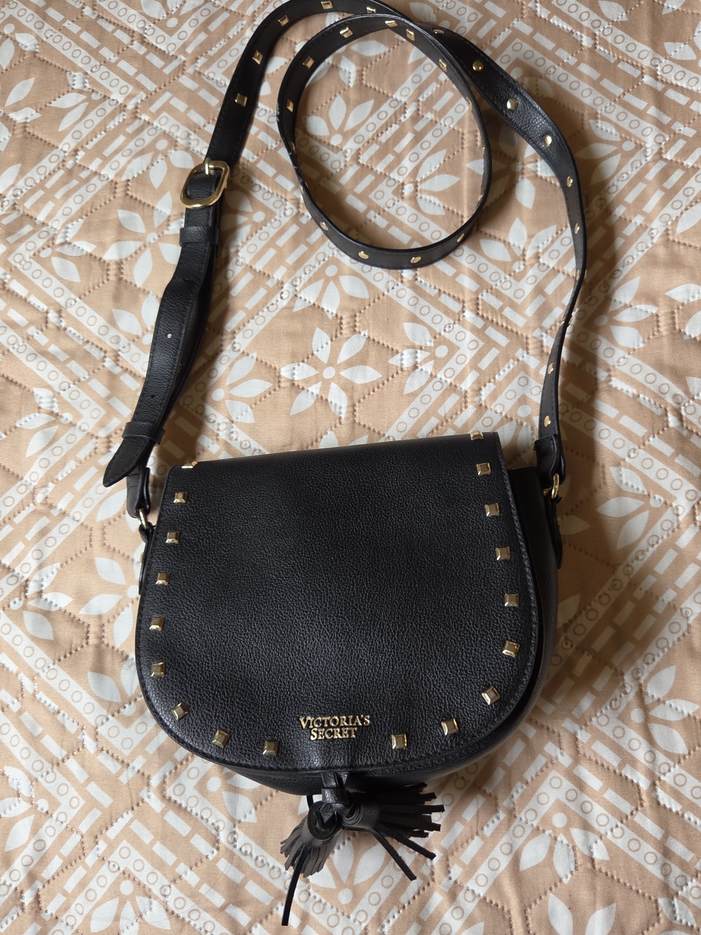 Victoria's Secret Black Studded Crossbody Bag